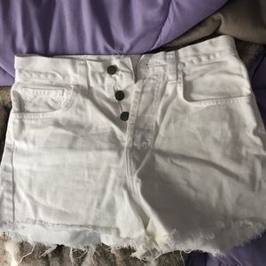 White denim shorts